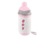 Unique Bargains Pink White Nursing Bottle Shaped Pet Dog Puppy Squeeze Squeaky Toy