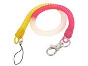 Flexible Lobster Clasp Stretch Coiled Cord Keychain Yellow Yellow Fuchsia Clear