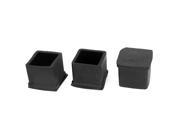 3pcs Square Rubber Furniture Table Foot Leg Cover Pad Floor Protector 20mmx20mm