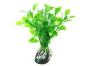 Air Stone Green Artificial Leafy Plant Ornament for Aquarium Tank