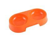 Unique Bargains Orange Water Food Dual Sections Bowls Drinking Feeding Basin for Pets Puppy Dogs