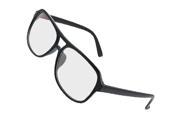 Black Rubberized Double Bridge MC Lens Spectacles Plano Glasses for Women