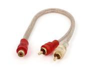 Unique Bargains Car Audio 1 RCA Female to 2 RCA Male Jacks Y Splitter Cable Wire Adapter Red