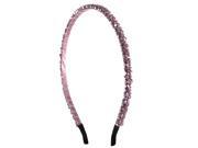Unique Bargains Women Dual Rows Faux Crystal Decor Hairband Headband Hair Hoop Purple
