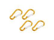 4 Pieces 5cm Outdoor Sports Tool Carabiner Hook Keychain Yellow