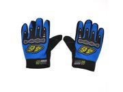 Adults Mountain Bike Driving Adjustable Wrist Sports Gloves Blue Black Pair