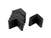 Unique Bargains 6Pcs Black Rubber L Shaped Furniture Right Angle Foot Leg Covers Pads 29mmx29mm