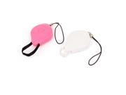Unique Bargains 2pcs Retractable Lanyard Strap Reel ID Card Badge Holder Buckle Pink White
