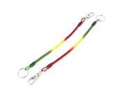 Unique Bargains 2Pcs 3mm Dia Plastic Ring Lobster Clasp Spring Coil Keychain Green Red Yellow