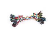 Unique Bargains Dogs Pets Colorful Braided Rope Bone Chew Tug Toy 18cm 7.1 Length