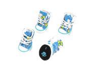2 Pairs Nylon Shoe String Rubber Sole Pet Dog Shoes Sneakers Blue White XS