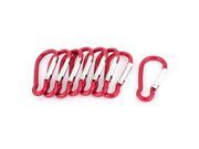 Unique Bargains Camping Sports Spring Loaded Clip Carabiner Hook Keychain Purse Holder 8pcs Red
