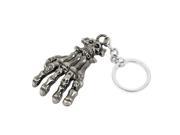 Metal Skull Skeleton Hand Pendant Split Keyring Keychain Decor