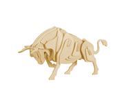 Wooden DIY 3D Bull Construction Brain Testing Puzzle Toy for Children