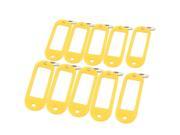 Unique Bargains Barbers Yellow Plastic ID Label Name Tag Badge Clip Holder Keyring 10 Pcs