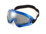 Men Ladies Blue Wide Full Rim Gray Lens Ski Snowboard Goggles Sunglasses