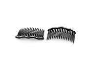 Unique Bargains Hair DIY Faux Rhinestone Decor Comb Clip Hairpin Black 2 PCS for Women