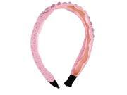 Unique Bargains Women Plastic Crystal Beads Style 2.4cm Wide Hair Hoop Headband Hairband Pink