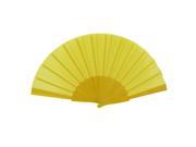 Unique Bargains Wedding Party Gift Plastic Rib Chinese Style Handheld Folding Hand Fan Yellow