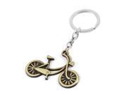 Unique Bargains Bicycle Pendant Handbag Adorn Split Ring Keyring key Chain Silver Tone