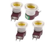 Unique Bargains US Plug On Off Switch E27 Screw Light Bulb Base Lamp Holder Socket Adapter 4pcs