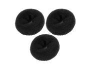 Unique Bargains Ladies Girl Nylon Net Dish Design Donut Circle Hair Bun Shaper Black 3pcs