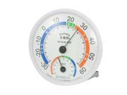 Unique Bargains Unique Bargains Portable Round Dial Plasatic 30 60 Celsius Thermometer Hygrometer Clear White