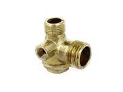 Unique Bargains Gold Tone 1 2 BSP to 3 8 BSP Male Thread 3 Way Check Valve for Air Conditioner