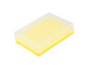 Unique Bargains Clear Yellow Plastic 96 Positions Laboratory 0.2ml Centrifuge Tube Stand Box