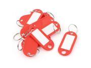 10Pcs Red Plastic Oval Key Fobs Luggage ID Label Name Tag Keyring Keychain