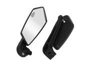Motorcycle Black Plastic Housing Wide Angle Blind Spot Rearview Mirror Pair
