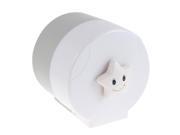 Plastic Cylindrical Style Toilet Paper Rack Tissue Holder Box White