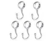 Unique Bargains 5pcs Wardrobe Bathroom 22mm Dia Tube Rod Clothes Coat Hooks Hangers