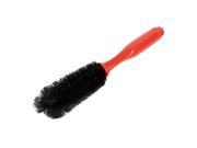 Unique Bargains 26cm Length Red Handle Wheel Tire Rim Cleaning Tool Brush Black for Car Vehicle