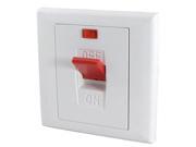 AC 250V 25A Neon Light Lamp On Off 2 Phase Square Wall Cooker Switch White