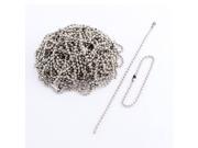 Unique Bargains Stainless Steel Ball Bead Chain Silver Tone 15cm 100Pcs