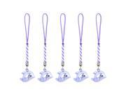 Unique Bargains 5Pcs Purple Dolphin Designed Metal Bell Dangling Pendant for Bag Purse Key Ring