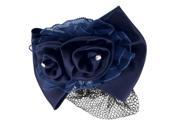 Unique Bargains Blue Rose Decor Snood Metal Hair Clip Barrette for Ladies