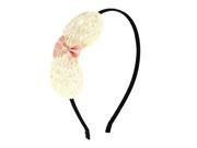 Unique Bargains Hairdressing Pink Bowknot Decor Metal Frame Hairband Hair Hoop for Lady