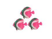 Unique Bargains Three Color Plastic Wiggly Fish Decor 3Pcs for Aquarium