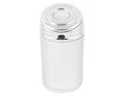 Portable Metal Cylinder Designed Ashtray for Car with Slant Flap Silver Tone