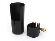 Unique Bargains Plastic Shell Alto Sax Saxophone Mouthpiece Black Gold Tone w Ligature