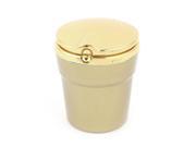 Portable Cylinder Shaped Smokeless Ashtray for Car Gold Tone