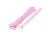 Unique Bargains Clothes Invisible Nylon Coil Zippers Tailor Sewing Craft Tool Pink 25cm 10 Pcs