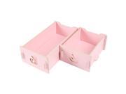 Cosmetic Organizer DIY Makeup Box Case Wooden Drawer Holder Jewelry Storage Pink