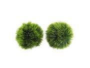 Unique Bargains Fish Tank Green Artificial Underwater Grass Ball Plant Decor 2Pcs 10cm High