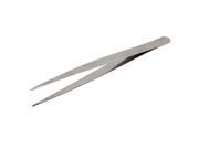 Unique Bargains Taper Polished Tip Straight Tweezers Manual Tool Silver Tone 5.3 Length
