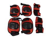 3 Pairs Biking Gear Red Black Knee Elbow Pads Wrist Protector for Children