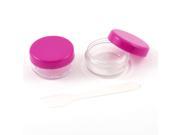 2 Pcs Portable Fuchsia Plastic Makeup Cosmetic Cream Bottle Container 10g