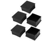 Unique Bargains 5 x Black Rubber 60mmx60mm Chair Table Foot Protective Cover Furniture Leg
